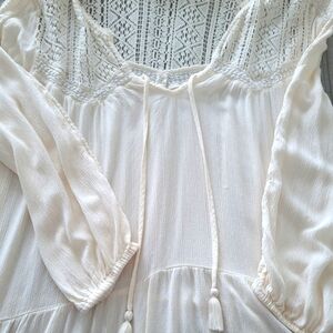 Womens Cream Boho Top by American Eagle Size L.